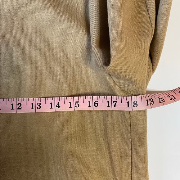 Jo No Fui Women's Tan Suede Trim Wool Blend Business Knee Length Dress 46 US 12 - Picture 7 of 11